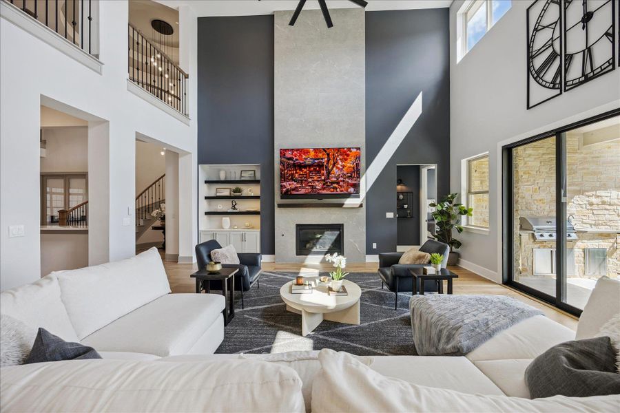 Custom Led shelving showcase pictures and decor