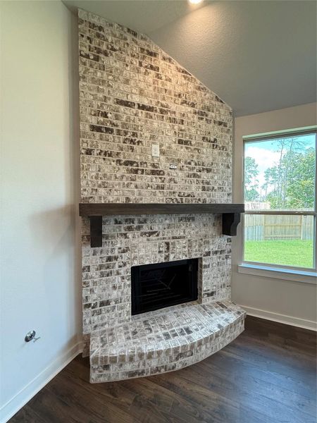Upgraded fireplace option with mantel.