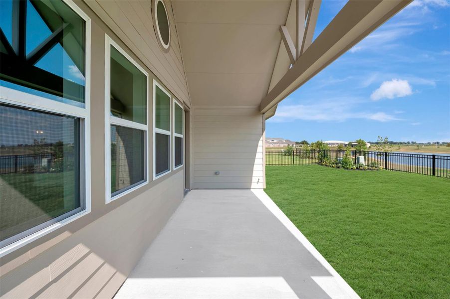 Relax outdoors on the covered patio