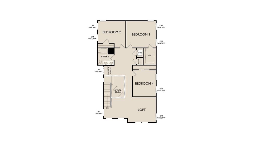 2D floor plan layout for the Berkeley II by Ashton Woods in Weslyn Park, St. Cloud, FL (Image 4).