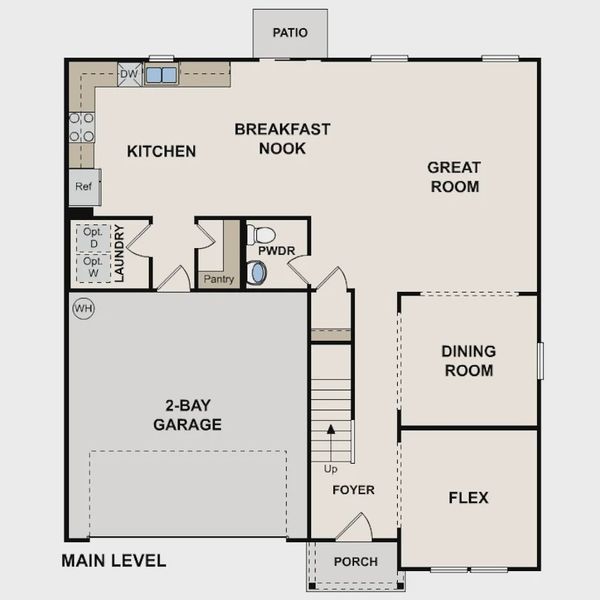 2D floor plan layout for the Granby by Century Complete in Linwood Acres, Linwood, NC (Image 3).