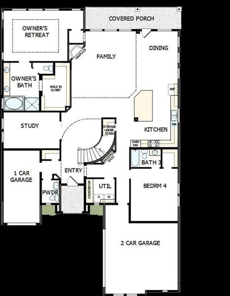 2D floor plan layout of this home in Northshore at Lakewood Village - Classic Series, Lakewood Village, TX (Image 5).