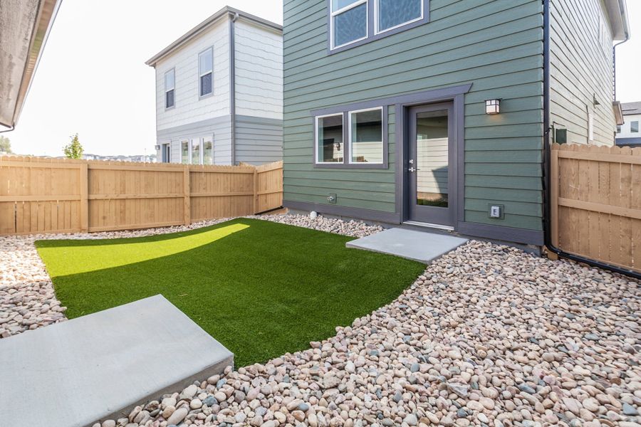 Exterior details and patio area of a home in Prairie Song, Windsor (Image 27). Exterior details and patio area of a home in Prairie Song, Windsor (Image 27).