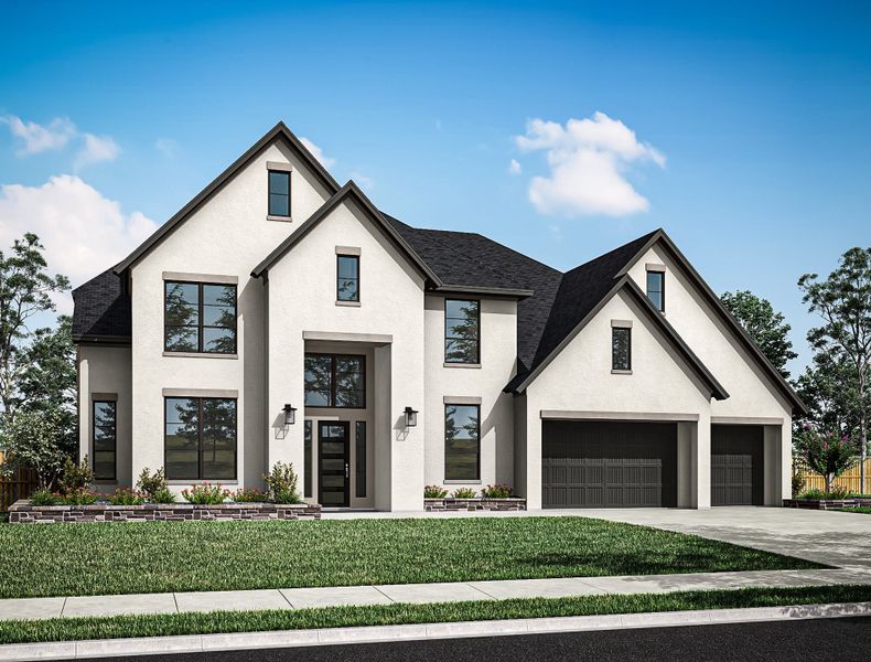 Representative exterior photo of a completed home built from the Casoria by Tri Pointe Homes in Bridgeland, Cypress, TX (Image 21).
