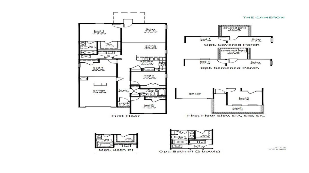 2D floor plan layout for the Cameron by D.R. Horton in North Shore, Summerton, SC (Image 3). 2D floor plan layout for the Cameron by D.R. Horton in North Shore, Summerton, SC (Image 3).