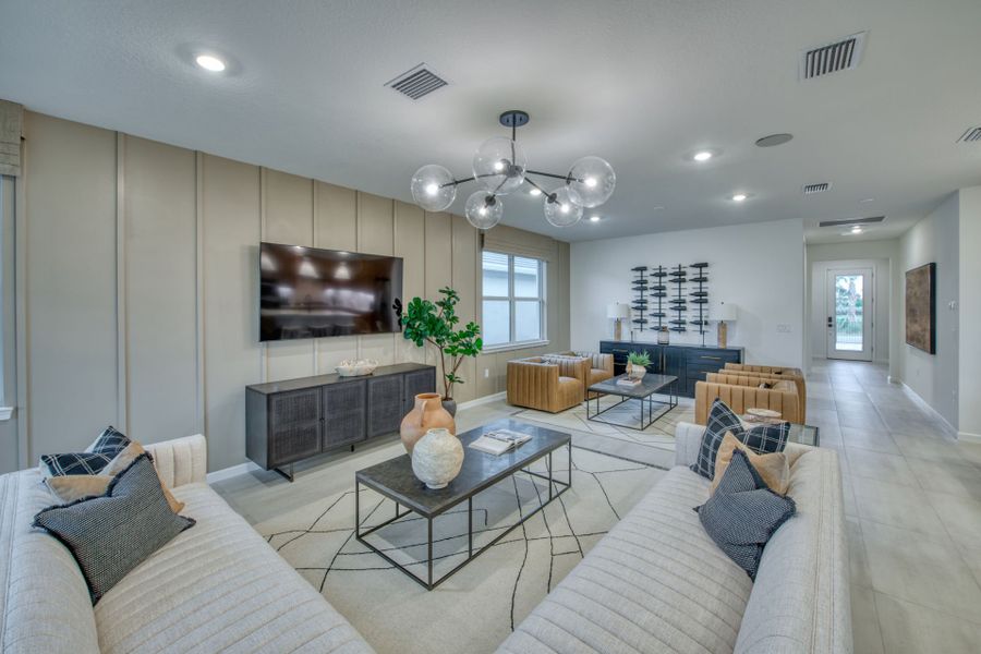 Furnished interior view inside a new home in Del Webb Tradition, Port St. Lucie (Image 14).