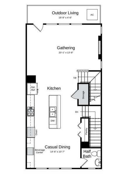 Structural options added included: full bathroom on main floor in place of half bath, electric fireplace in the gathering room, and gourmet kitchen.