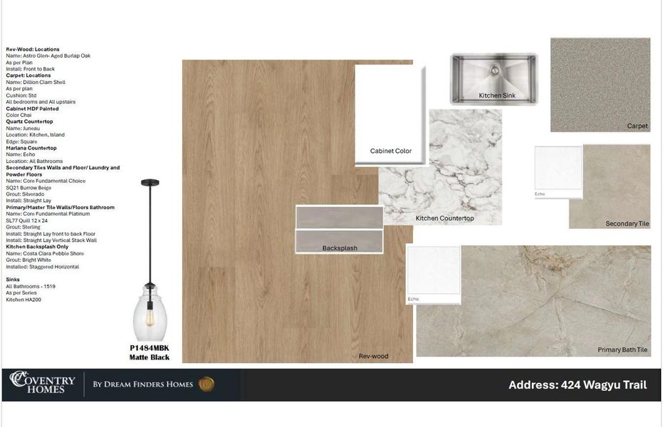Sample of building materials used in homes in The Trails, New Caney (Image 3).