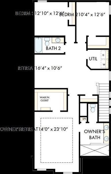 2D floor plan layout of this home in Ridgeline Towns, McKinney, TX (Image 3). 2D floor plan layout of this home in Ridgeline Towns, McKinney, TX (Image 3).