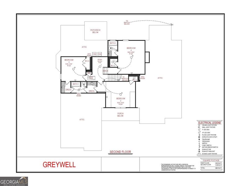 2D floor plan layout of this home in Cate's Farm, Newnan, GA (Image 4).