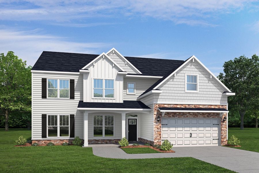 Front exterior of a new home in , Edgefield, SC, highlighting curb appeal (Image 1).