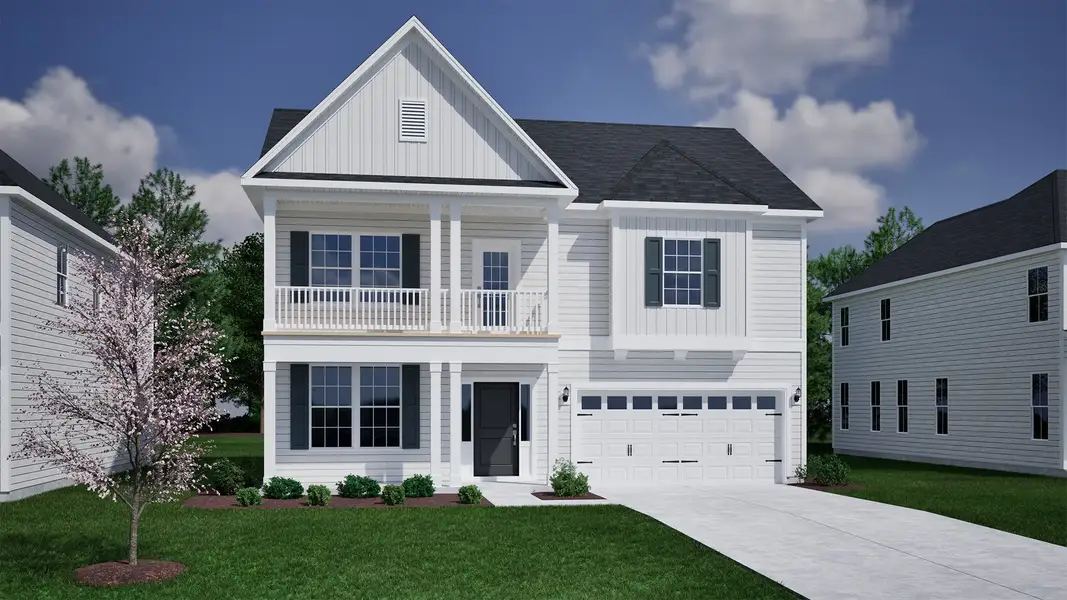 Representative exterior photo of a completed home built from the Keowee - Vanguard Collection by Mungo Homes in Scotts Hill Village, Wilmington, NC (Image 21).