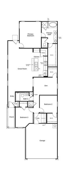 This floor plan features 3 bedrooms, 2 full baths, and over 1,600 square feet of living space.
