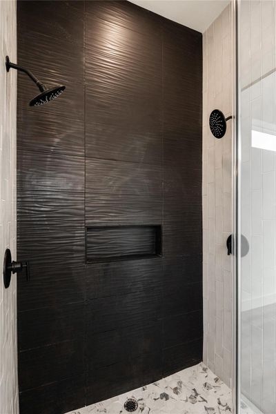 Bathroom featuring a stall shower