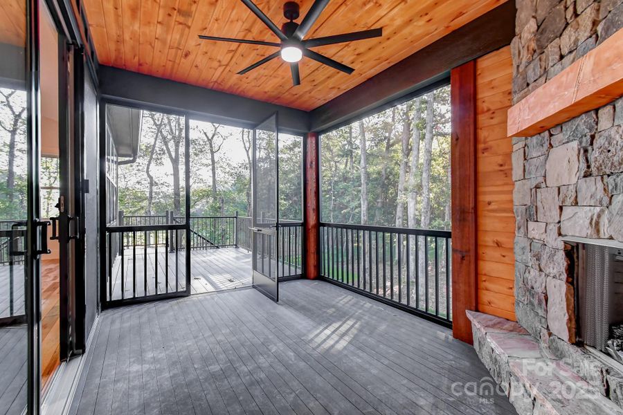 Exterior details and patio area of a home in , Mills River (Image 28).