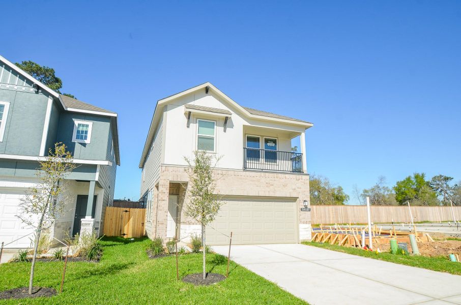 The spacious two-car garage offers convenience and ample storage.