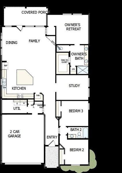 2D floor plan layout of this home in Creekshaw – Classic, Royse City, TX (Image 3). 2D floor plan layout of this home in Creekshaw – Classic, Royse City, TX (Image 3).