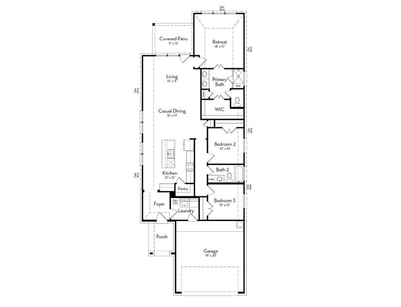 2D floor plan layout for the Comal by Autograph Homes in Aldeana - Tejas Collection, Bonney, TX (Image 3). 2D floor plan layout for the Comal by Autograph Homes in Aldeana - Tejas Collection, Bonney, TX (Image 3).