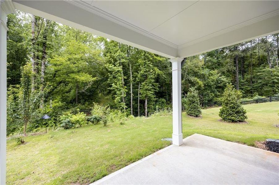 Exterior details and patio area of a home in Hillside Manor, Powder Springs (Image 4).