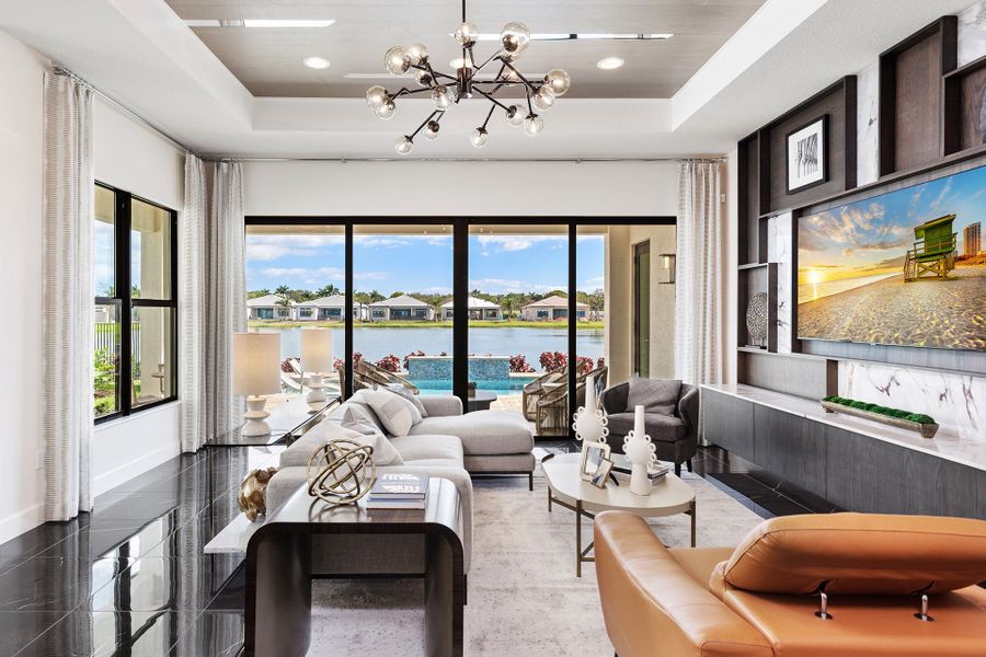 Furnished interior in a model home at Valencia Del Mar in Boynton Beach (Image 32).