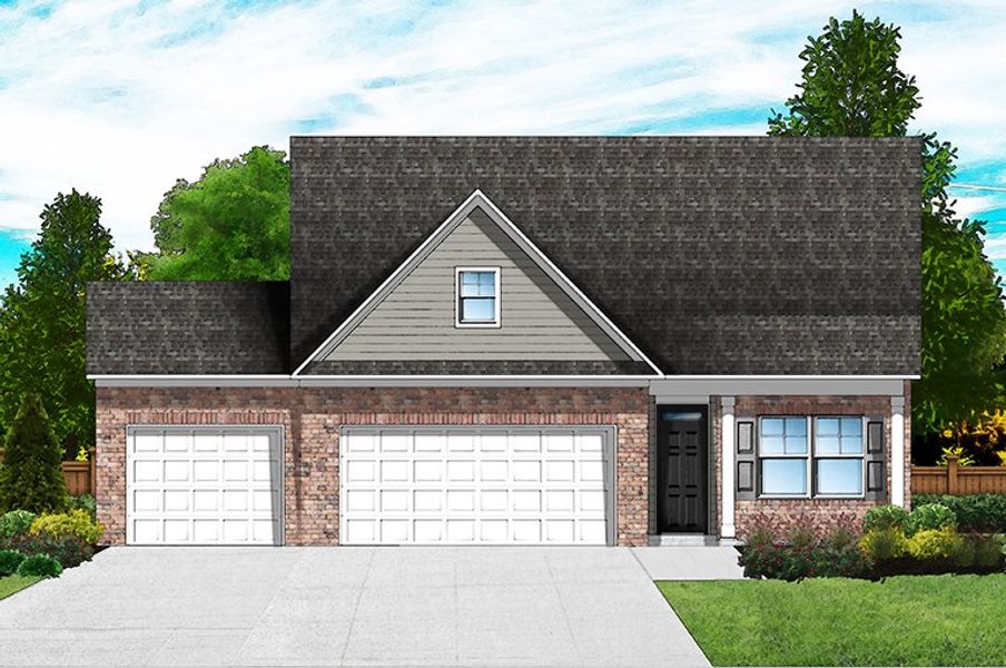 Elevation A4 - 3rd Car Garage & Extended Porch