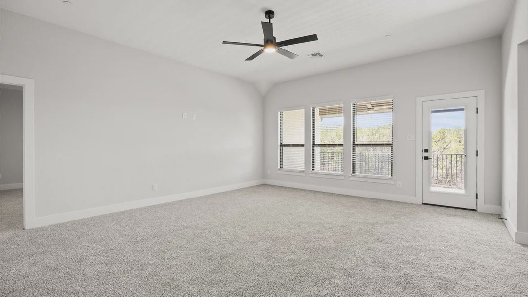Representative unfurnished interior of a home built from the Raegan by Chesmar Homes in Sweetwater, Austin (Image 20). Representative unfurnished interior of a home built from the Raegan by Chesmar Homes in Sweetwater, Austin (Image 20).
