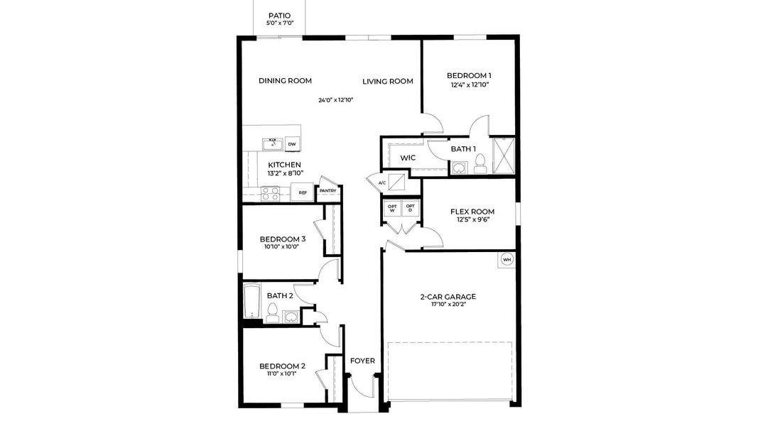 2D floor plan layout for the Freeport by D.R. Horton in Juniper Cove, Homestead, FL (Image 3). 2D floor plan layout for the Freeport by D.R. Horton in Juniper Cove, Homestead, FL (Image 3).