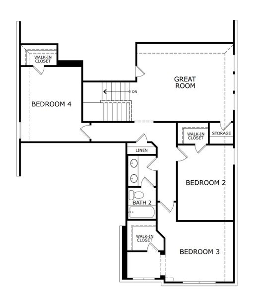 2D floor plan layout for the Concept 2870 by Risewell Homes in El Dorado, Granbury, TX (Image 4).