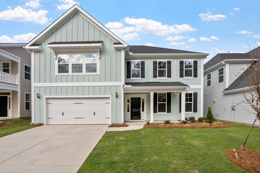 Exterior details and patio area of a home in Georgias Landing, Raleigh (Image 1).