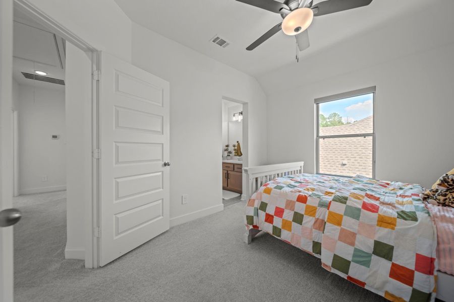 Clean lines, warm cabinetry, and a full vanity make this ensuite bathroom both stylish and practical. Clean lines, warm cabinetry, and a full vanity make this ensuite bathroom both stylish and practical.