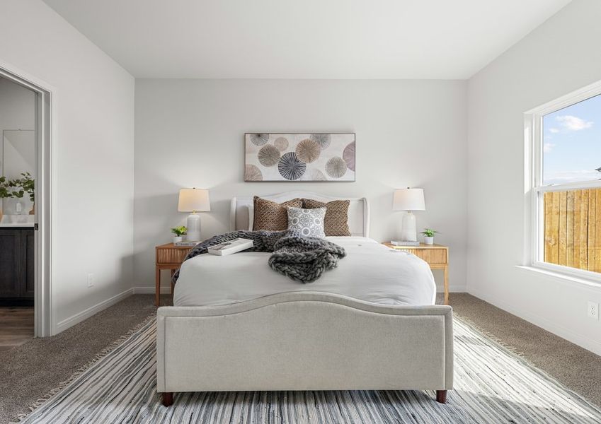 The master bedroom has a large window that lets in great, natural light. The master bedroom has a large window that lets in great, natural light.