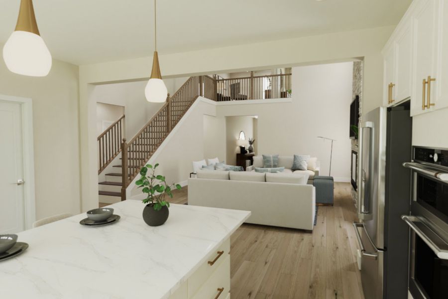 Representative furnished interior of a home built from the Olive by Fischer Homes in Easton Park, Dallas (Image 6).