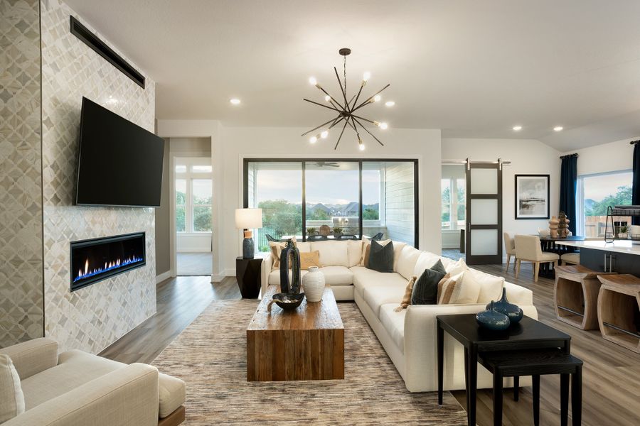 Representative furnished interior of a home built from the Franklin by Scott Felder Homes in Prominence, San Antonio (Image 6). Representative furnished interior of a home built from the Franklin by Scott Felder Homes in Prominence, San Antonio (Image 6).