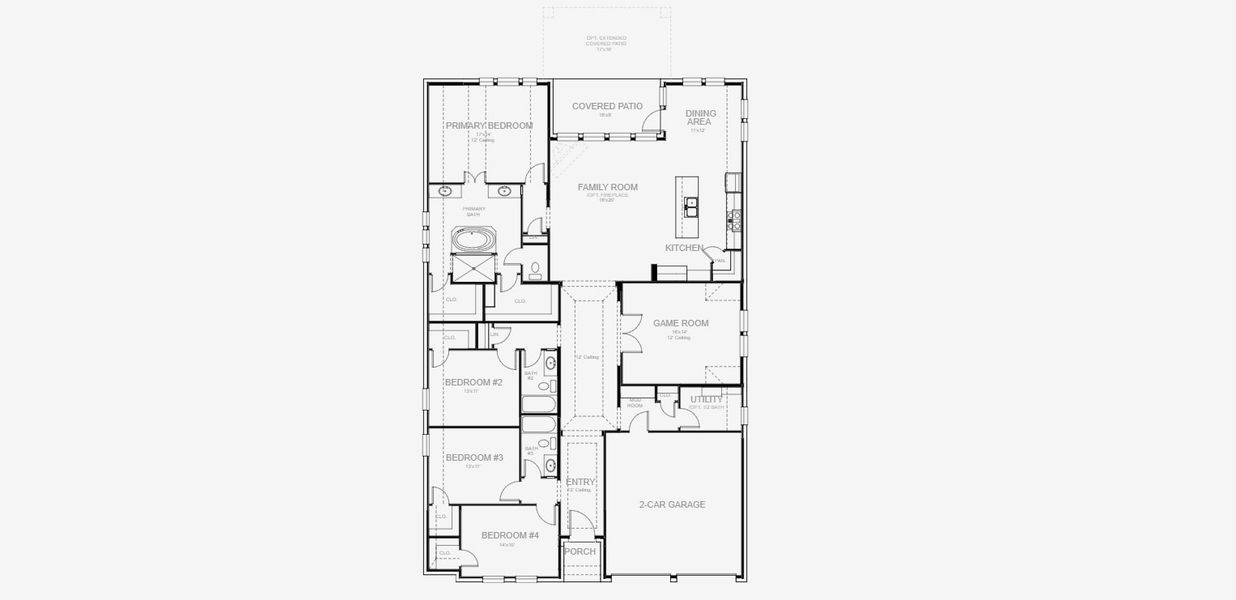 2D floor plan layout for the 2519W by Perry Homes in Mantua, Van Alstyne, TX (Image 3). 2D floor plan layout for the 2519W by Perry Homes in Mantua, Van Alstyne, TX (Image 3).