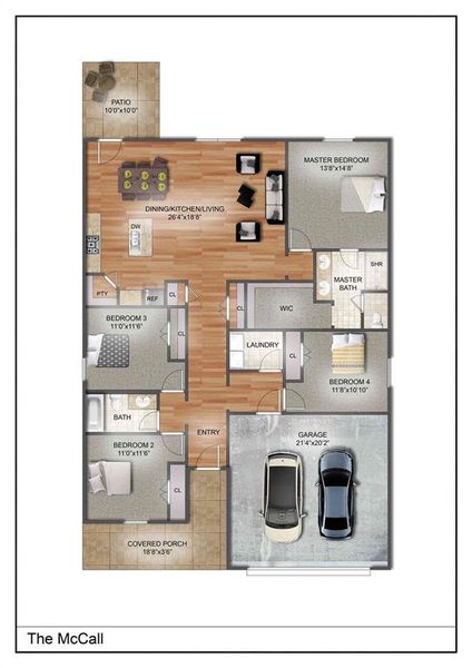 2D floor plan layout of this home in , Fort Worth, TX (Image 3).