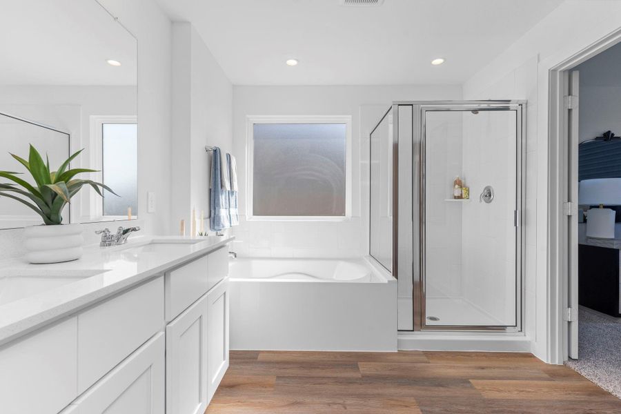 Furnished interior view inside a new home in , Iowa Colony (Image 34).