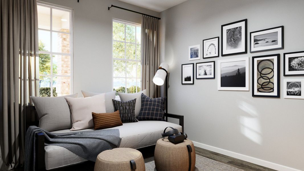 Representative furnished interior of a home built from the The Emilia by Legend Homes in Rocky Creek Crossing, Crowley (Image 5).