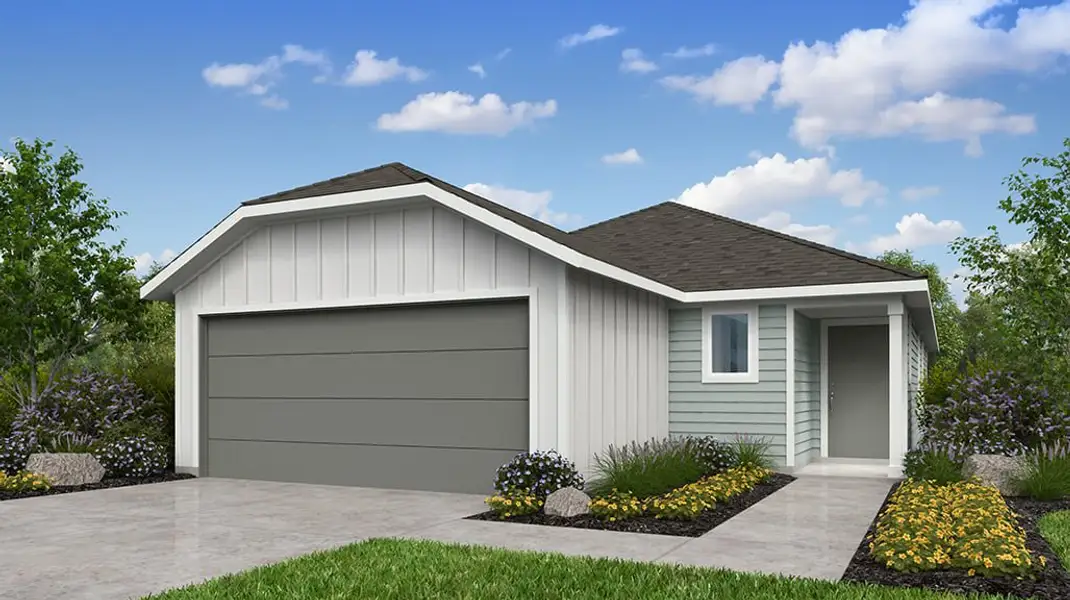 Representative exterior photo of a completed home built from the Eagle by Taylor Morrison in Longview 40s, Del Valle, TX (Image 6). Representative exterior photo of a completed home built from the Eagle by Taylor Morrison in Longview 40s, Del Valle, TX (Image 6).