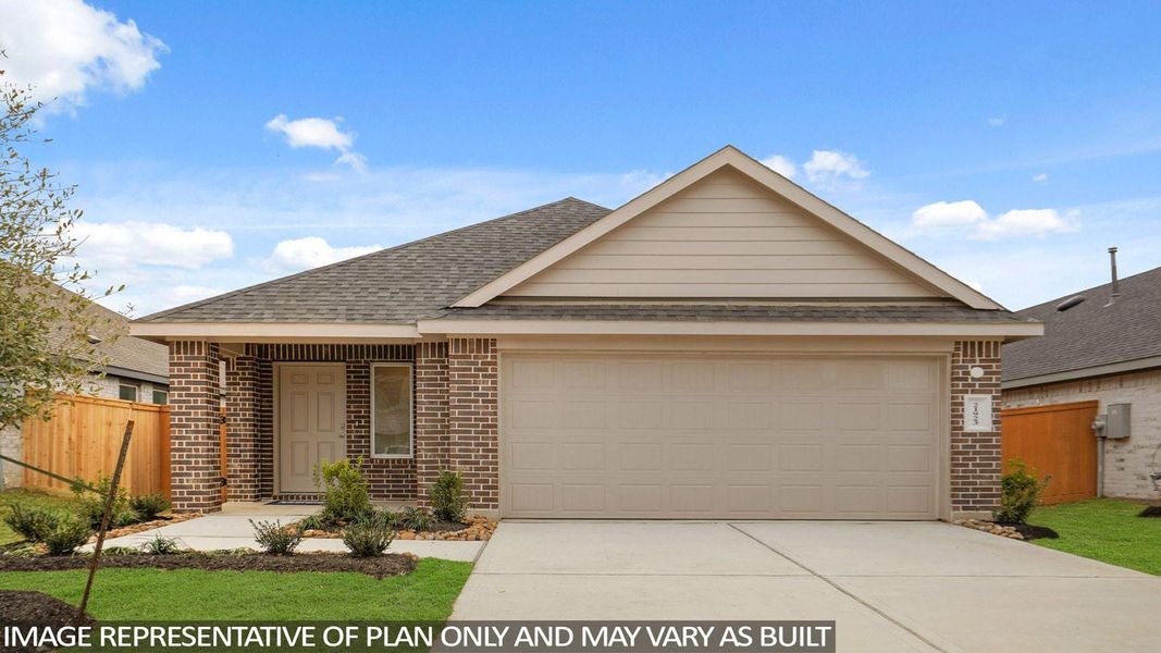 Front exterior of a new home in Sunterra, Katy, TX, highlighting curb appeal (Image 17).