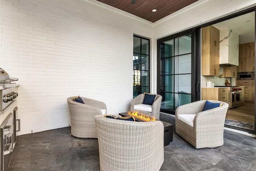 Exterior details and patio area of a home in , Dallas (Image 26).