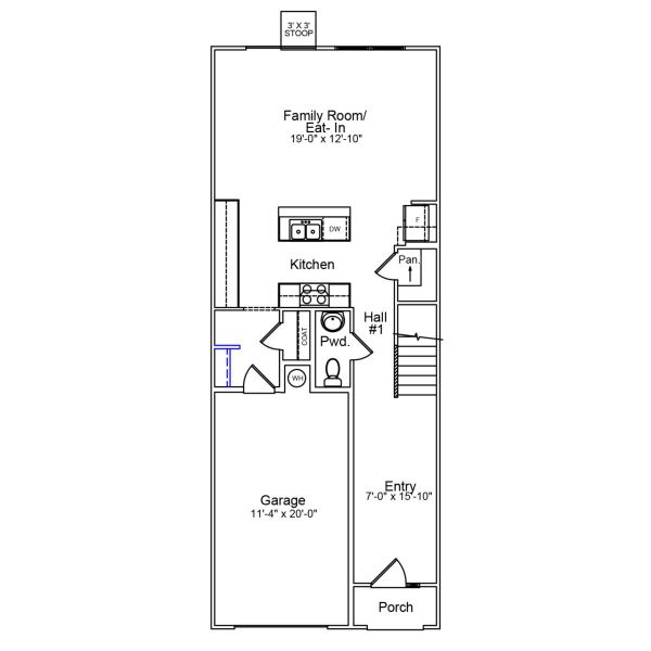 2D floor plan layout of this home in Sloan Station, Charlotte, NC (Image 2).