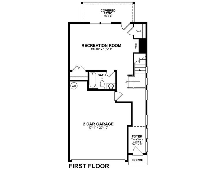 2D floor plan layout for the Brayton by Beazer Homes in Towne Village at Suwanee Dam, Sugar Hill, GA (Image 4).