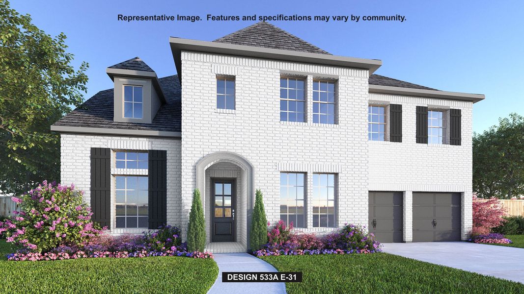 Representative exterior photo of a completed home built from the 533A by Britton Homes in Mustang Lakes 60', Celina, TX (Image 7).