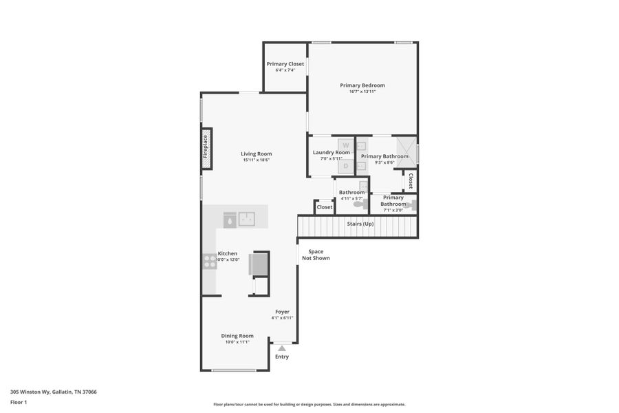 2D floor plan layout of this home in Winston Place, Gallatin, TN (Image 4).