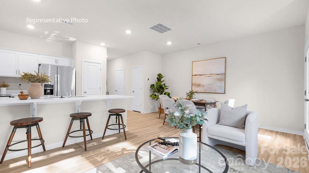 Furnished interior view inside a new home in The Townes at Troutman, Troutman (Image 14).