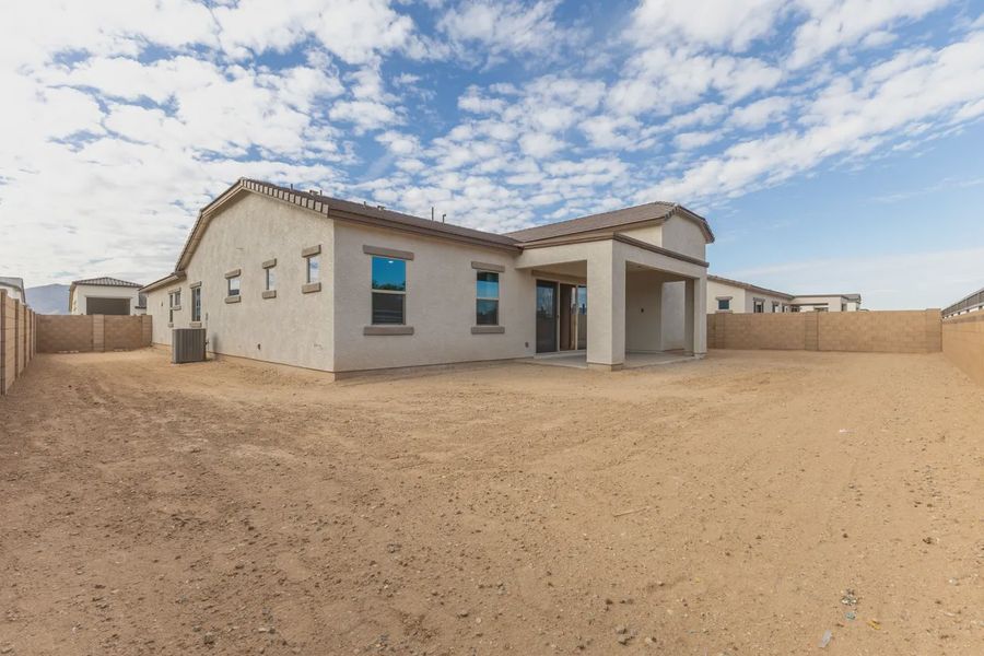 Exterior details and patio area of a home in Valencia at Granite Vista, Waddell (Image 25).