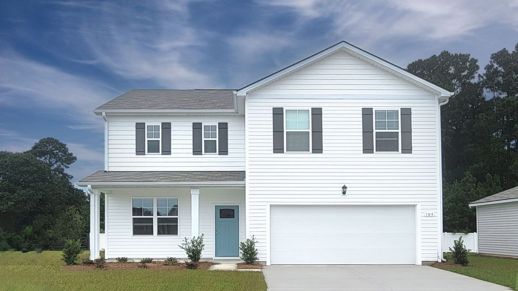 Front exterior of a new home in Sandpiper Place, Myrtle Beach, SC, highlighting curb appeal (Image 1). Front exterior of a new home in Sandpiper Place, Myrtle Beach, SC, highlighting curb appeal (Image 1).