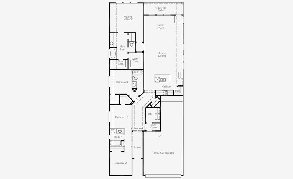 2D floor plan layout for the Gunter by Coventry Homes in Escondido 45', Magnolia, TX (Image 3).