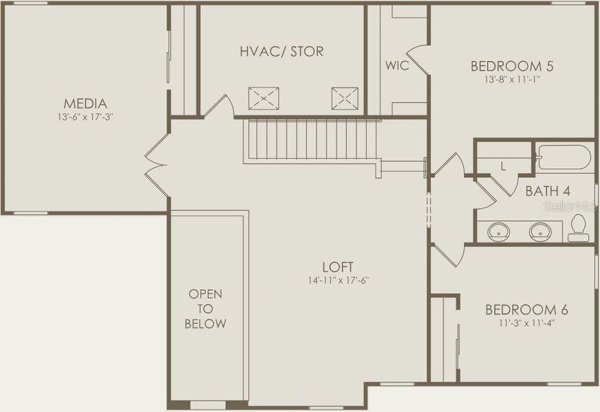 2D floor plan layout of this home in Bridgewalk, St. Cloud, FL (Image 4).