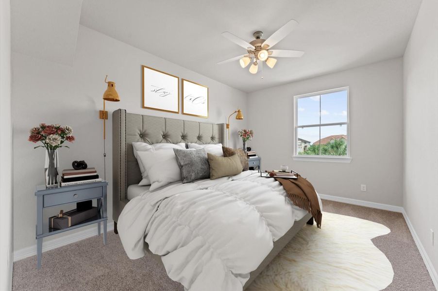 Secondary bedrooms have room for king bed & desk area